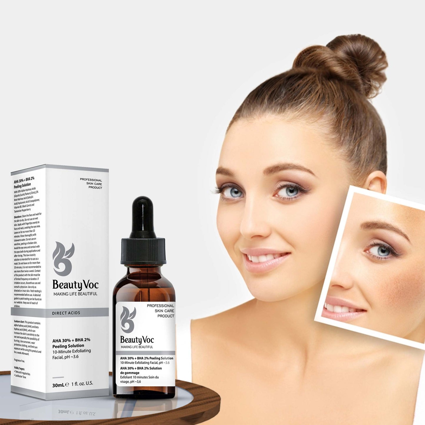 АНА + ВНА Peeling Solution 30 ml | Best for Pigmentation | Fade Dark Spots | 10 mins Solution |