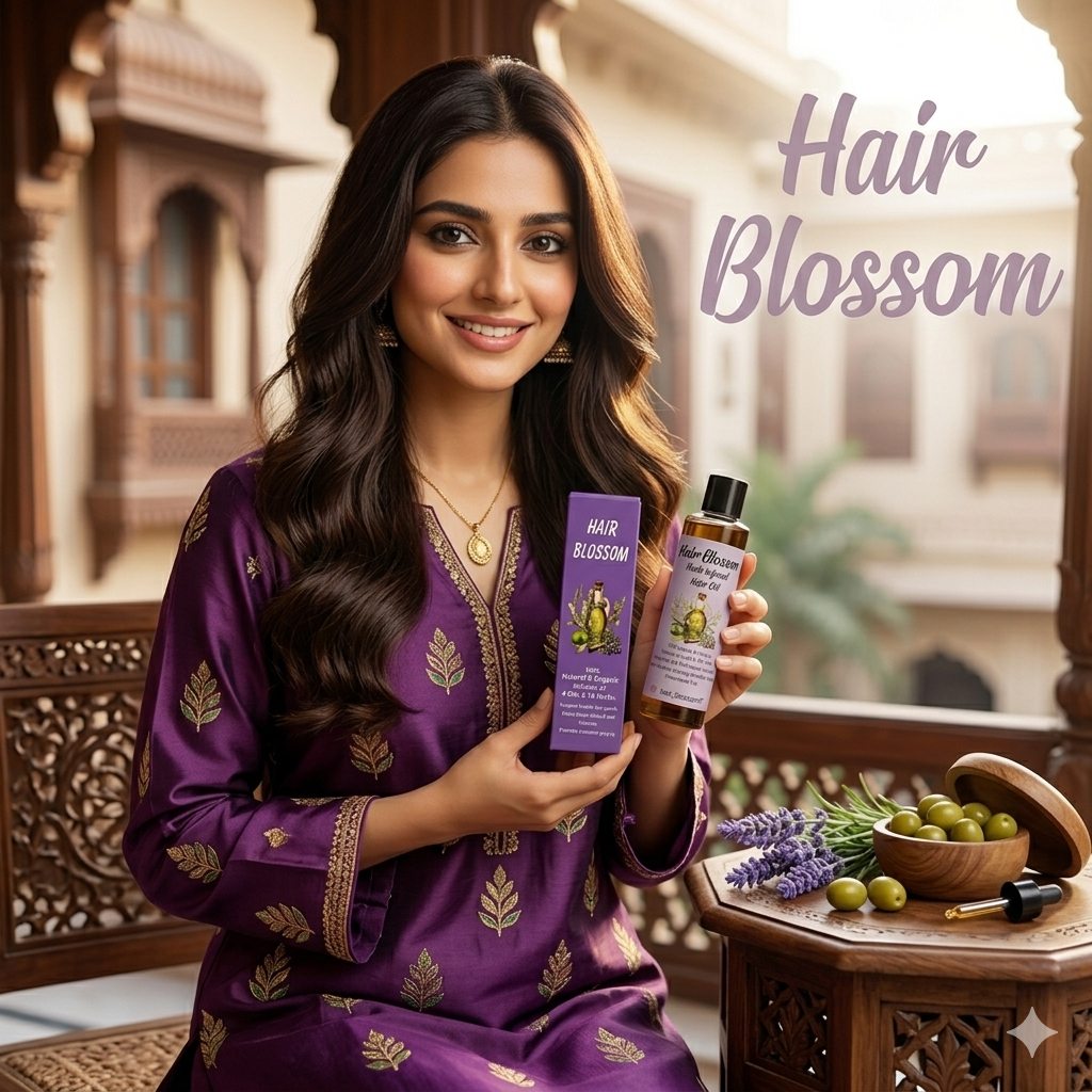 Hair Blossom Herb-Infused Hair Oil – 100% Natural & Organic Blend for Stronger, Healthier Hair